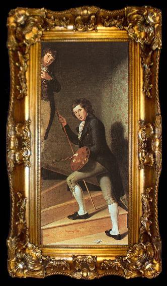 framed  Charles Wilson Peale The Staircase Group, ta009-2